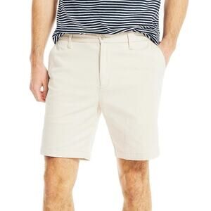 NWT *NAUTICA* Men's Chino Light Khaki Zip Fly 8.5" Classic Fit Deck Shorts 32